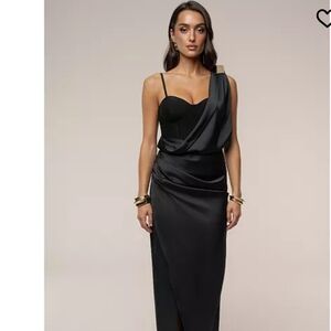 JLUXLABEL Black Mesh Detail Dress